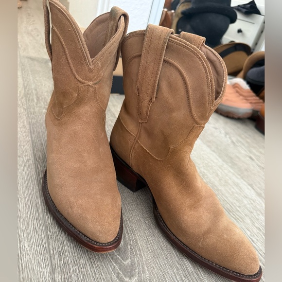 Tecovas “Lucy” Suede Sand Leather Boots